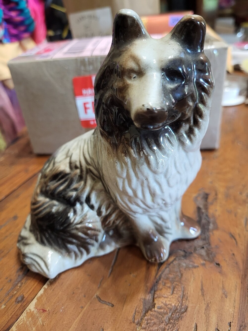 Vintage Ceramic Collie Figurine